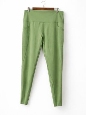 Aerie OFFLINE 7/8 High-Rise Leggings XXL Green Mesh Panel Workout Pants Pockets